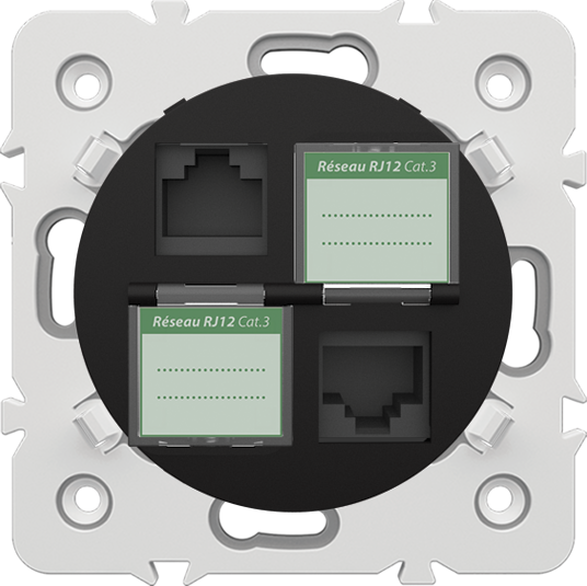 DOUBLE PRISE RJ12 CAT.3 OBTURATEURS