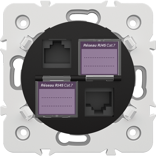 DOUBLE PRISE RJ45 CAT.7 + OBTURATEURS