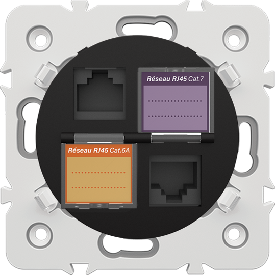 PRISE MIXE RJ45 CAT.7 PRISE RJ45 CAT.6A + OBTURATEURS